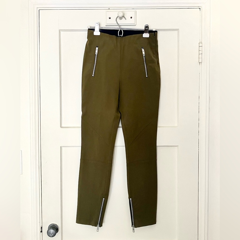Rag & Bone Simone Moto Pant - size 6 - olive green